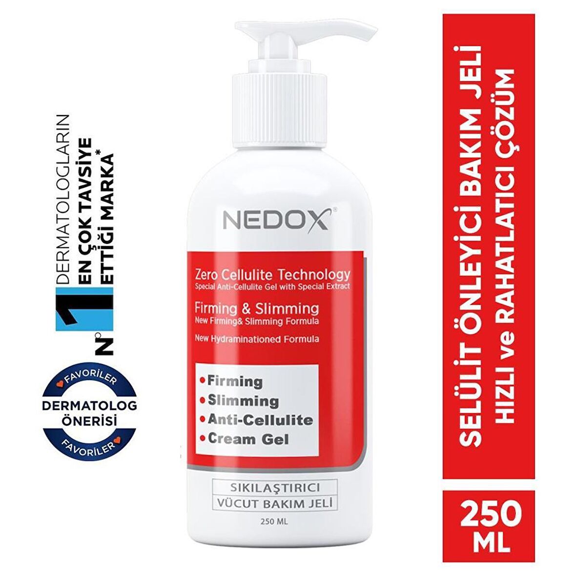 NEDOX Inceltici, Sıkılaştırıcı, Selülit Karşıtı, Vücut Şekillendirici Jel 250 ml